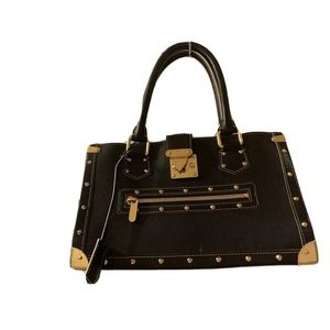 Auth Louis Vuitton Suhali Le Fabuleux Black/gold Leather Satchel $1300